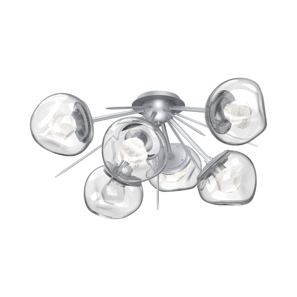 Luna Starburst LED Flush Mount Ceiling Light in Classic Silver/Clear (Zircon Crystal).