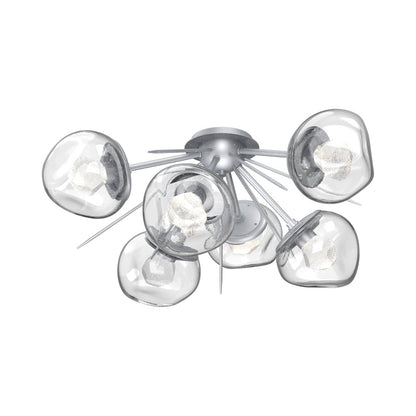 Luna Starburst LED Flush Mount Ceiling Light in Classic Silver/Clear (Zircon Crystal).