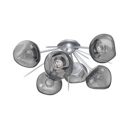Luna Starburst LED Flush Mount Ceiling Light in Classic Silver/Smoke (Floret Crystal).