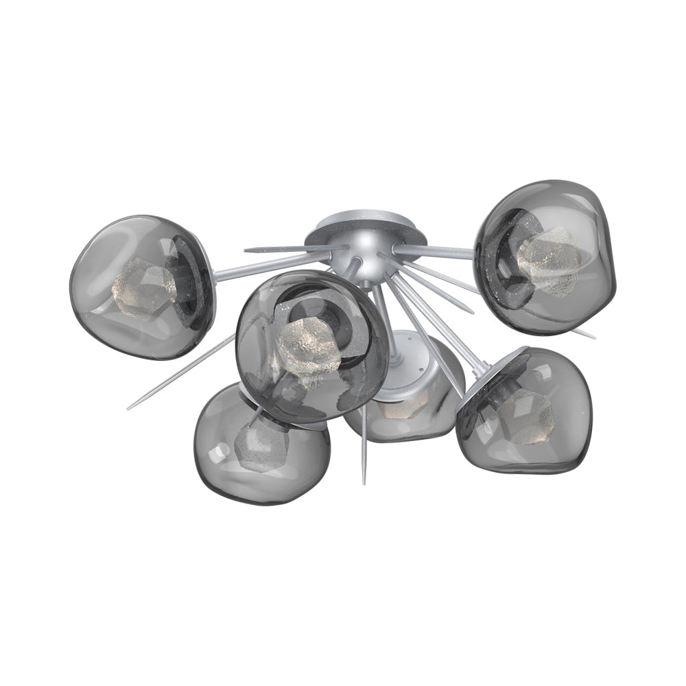 Luna Starburst LED Flush Mount Ceiling Light in Classic Silver/Smoke (Zircon Crystal).