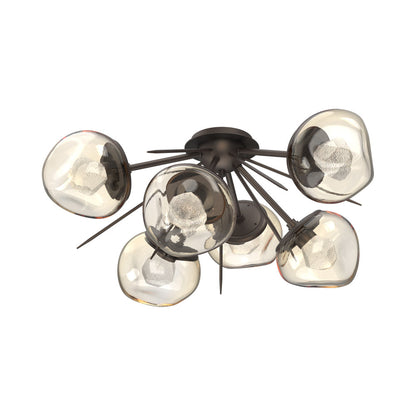 Luna Starburst LED Flush Mount Ceiling Light in Flat Bronze/Amber (Zircon Crystal).