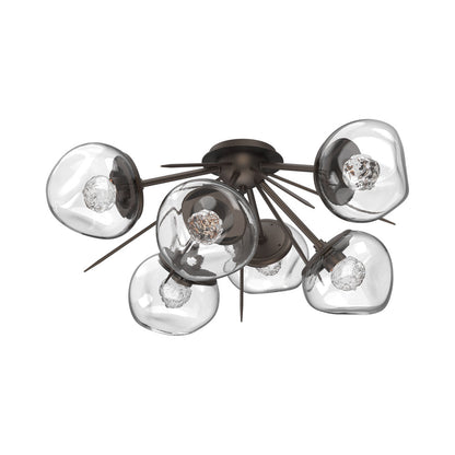 Luna Starburst LED Flush Mount Ceiling Light in Flat Bronze/Clear (Floret Crystal).