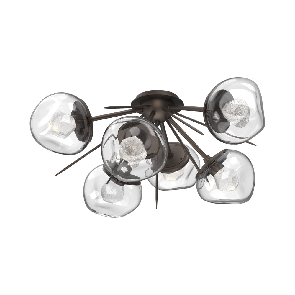 Luna Starburst LED Flush Mount Ceiling Light in Flat Bronze/Clear (Zircon Crystal).