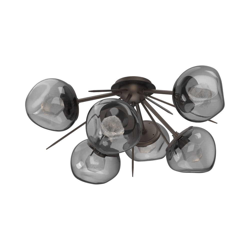 Luna Starburst LED Flush Mount Ceiling Light in Flat Bronze/Smoke (Zircon Crystal).