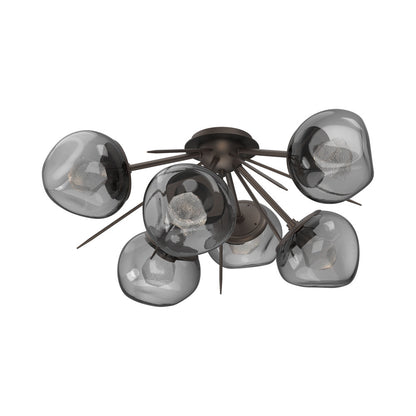 Luna Starburst LED Flush Mount Ceiling Light in Flat Bronze/Smoke (Zircon Crystal).