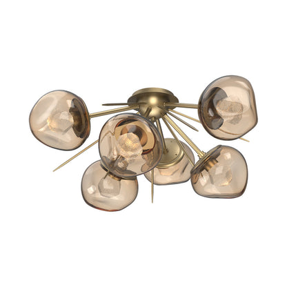 Luna Starburst LED Flush Mount Ceiling Light in Gilded Brass/Bronze (Zircon Crystal).