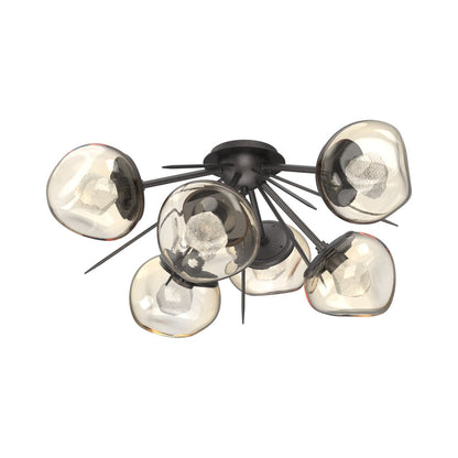 Luna Starburst LED Flush Mount Ceiling Light in Graphite/Amber (Zircon Crystal).