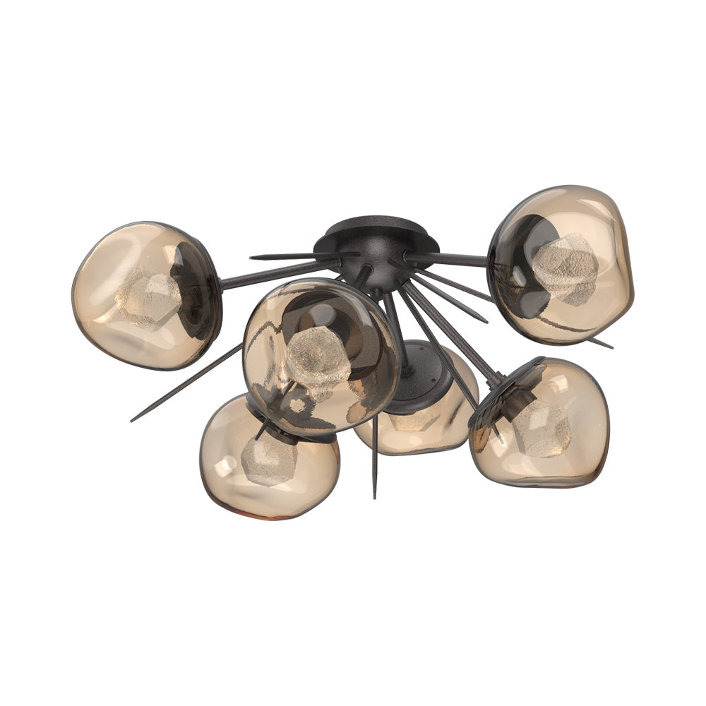 Luna Starburst LED Flush Mount Ceiling Light in Graphite/Bronze (Zircon Crystal).