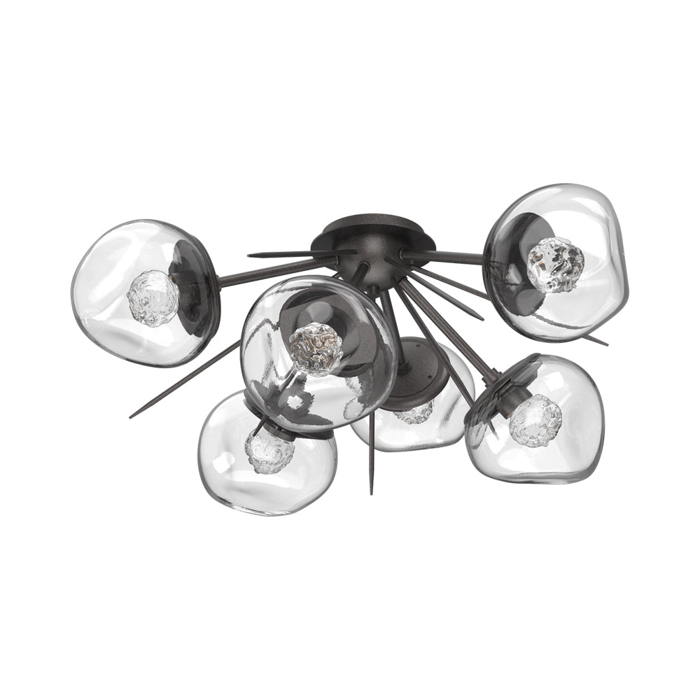 Luna Starburst LED Flush Mount Ceiling Light in Graphite/Clear (Floret Crystal).