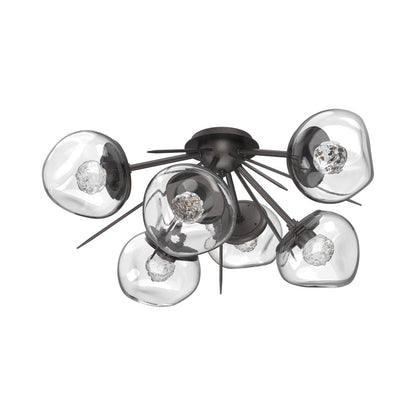 Luna Starburst LED Flush Mount Ceiling Light in Graphite/Clear (Floret Crystal).