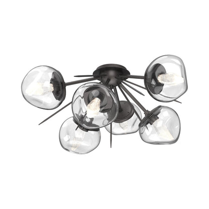 Luna Starburst LED Flush Mount Ceiling Light in Graphite/Clear (Geo Crystal).