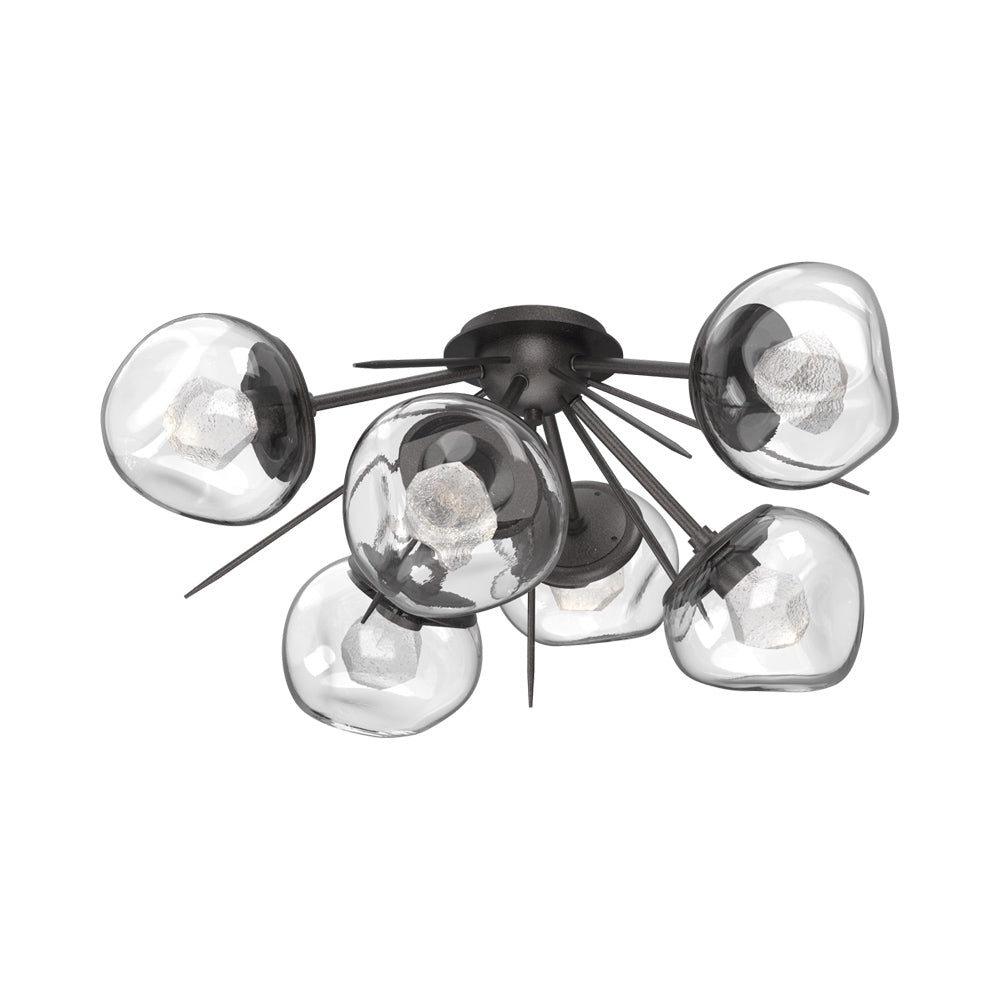 Luna Starburst LED Flush Mount Ceiling Light in Graphite/Clear (Zircon Crystal).