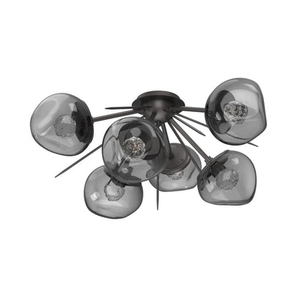 Luna Starburst LED Flush Mount Ceiling Light in Graphite/Smoke (Floret Crystal).