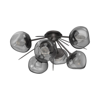 Luna Starburst LED Flush Mount Ceiling Light in Graphite/Smoke (Zircon Crystal).