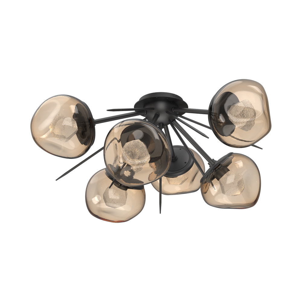 Luna Starburst LED Flush Mount Ceiling Light in Matte Black/Bronze (Zircon Crystal).