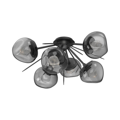 Luna Starburst LED Flush Mount Ceiling Light in Matte Black/Smoke (Zircon Crystal).