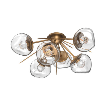 Luna Starburst LED Flush Mount Ceiling Light in Novel Brass/Clear (Floret Crystal).