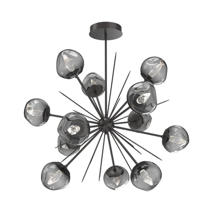 Luna Starburst Smoke LED Chandelier in Graphite/Geo Crystal (40-Inch).