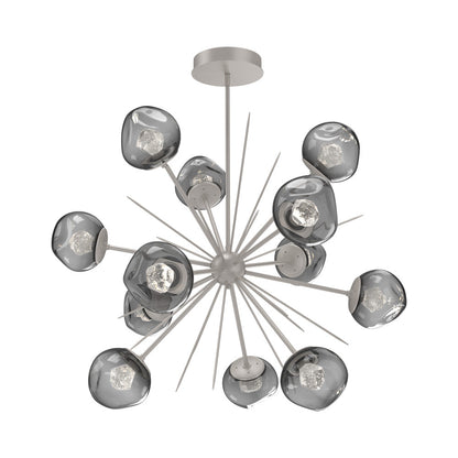 Luna Starburst Smoke LED Chandelier in Beige Silver/Zircon Crystal (40-Inch).