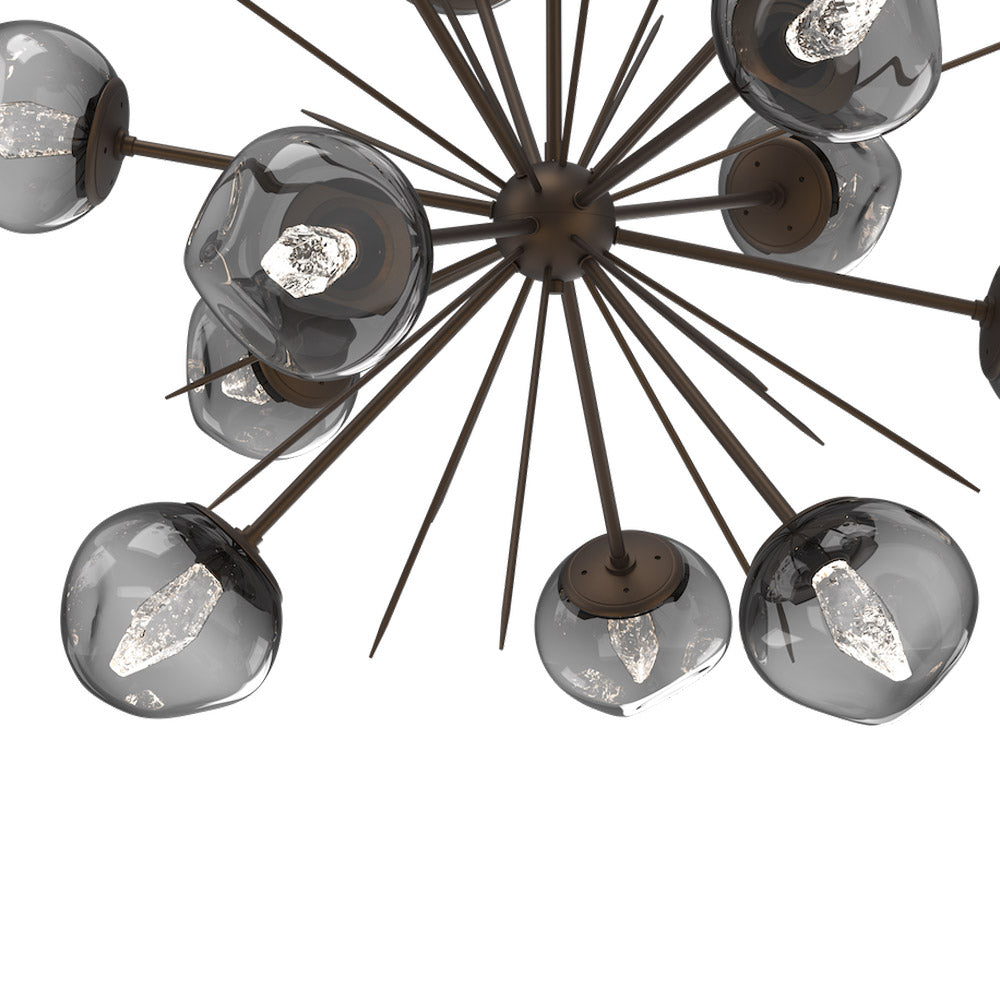 Luna Starburst Smoke LED Chandelier in Detail.