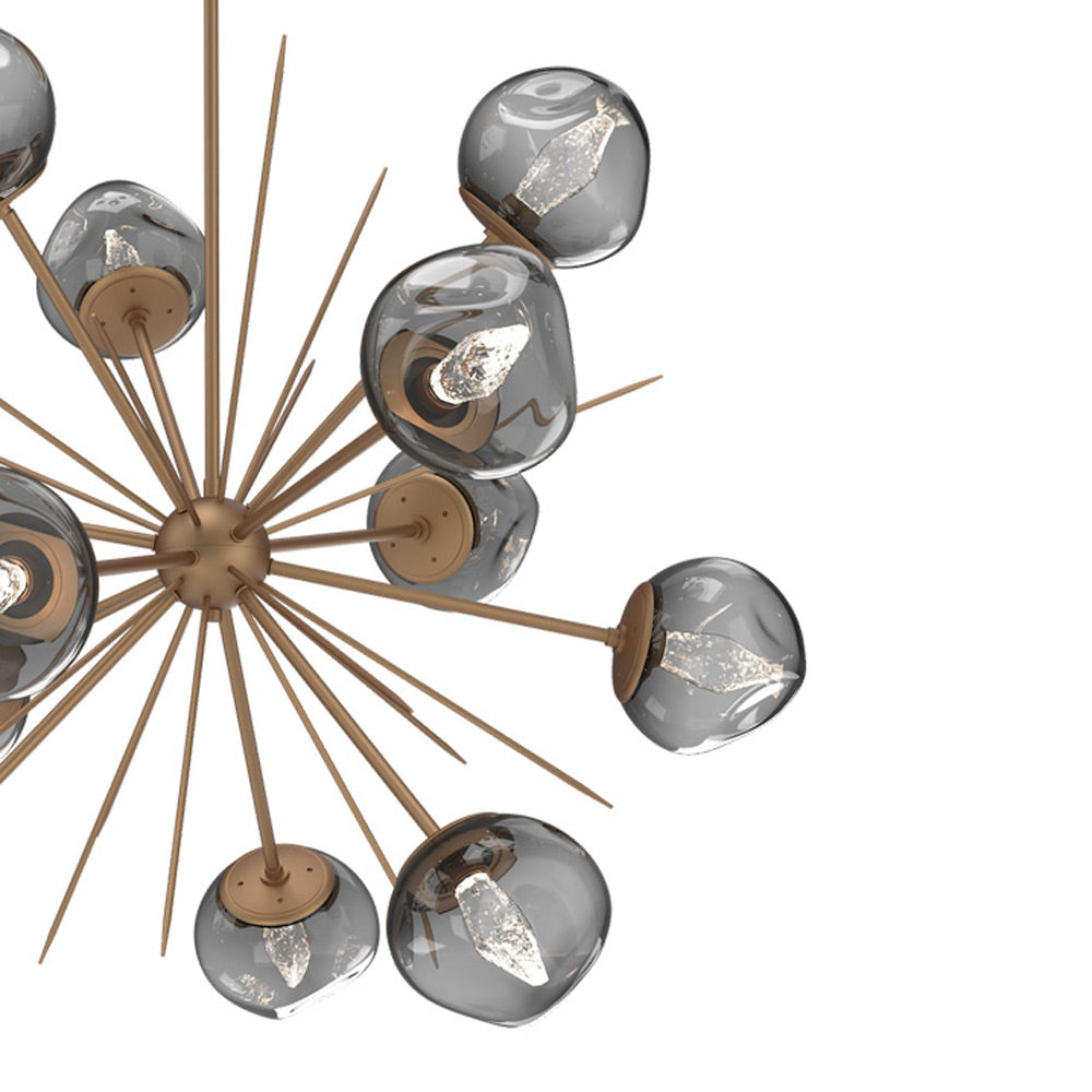 Luna Starburst Smoke LED Chandelier in Detail.