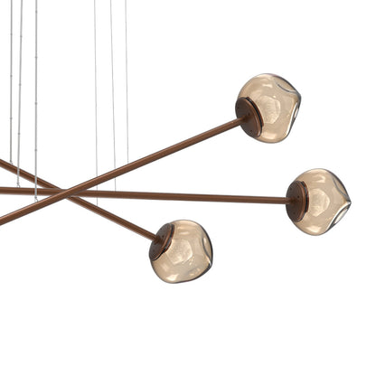 Luna Triple Moda Linear LED Chandelier in Detail.