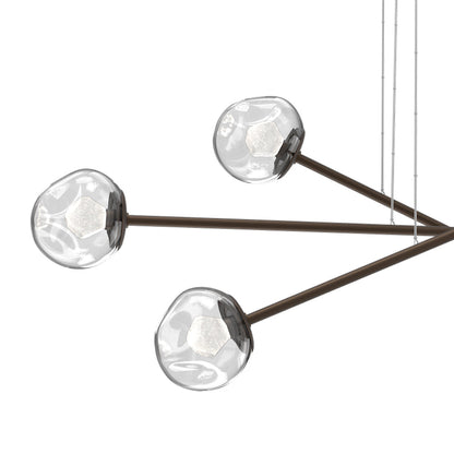 Luna Triple Moda Linear LED Chandelier in Detail.