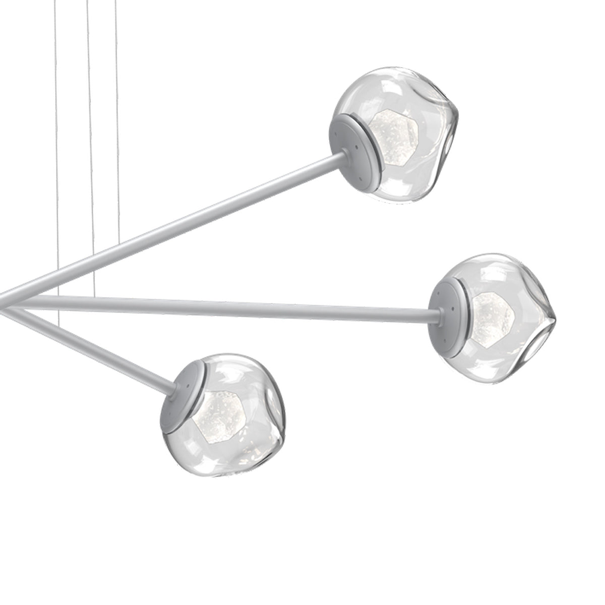 Luna Triple Moda Linear LED Chandelier in Detail.