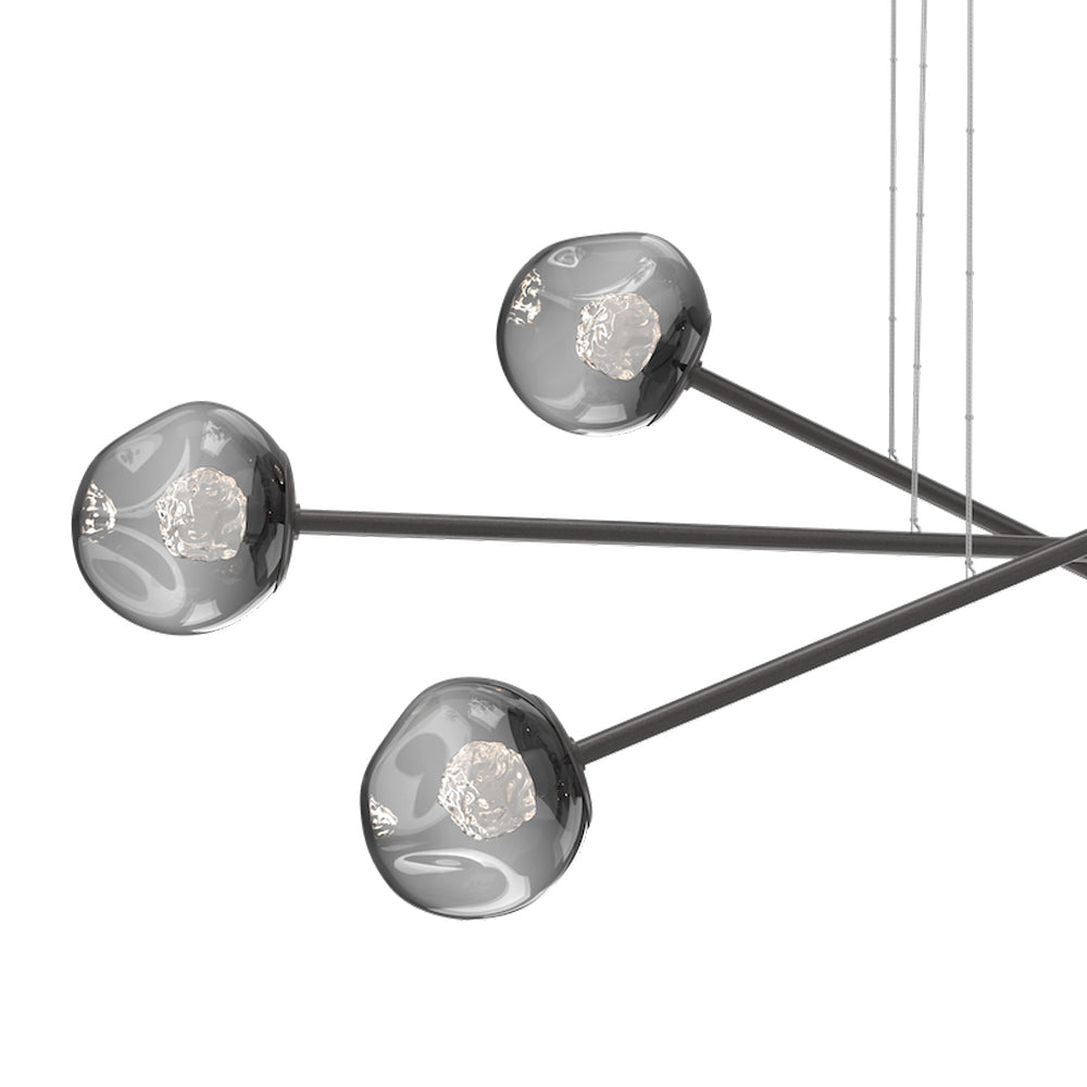 Luna Triple Moda Linear LED Chandelier in Detail.