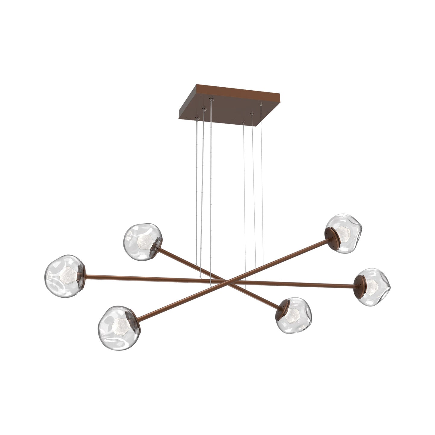 Luna Triple Moda Linear LED Chandelier in Burnished Bronze/Clear (Zircon Crystal).