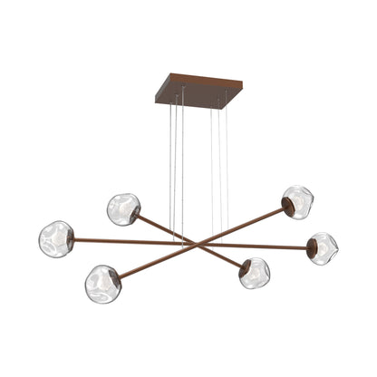 Luna Triple Moda Linear LED Chandelier in Burnished Bronze/Clear (Zircon Crystal).