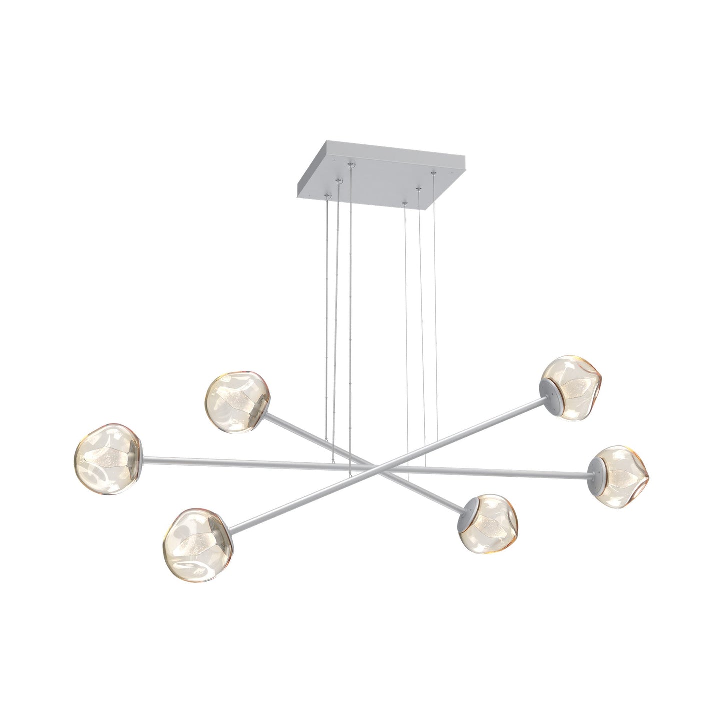 Luna Triple Moda Linear LED Chandelier in Classic Silver/Amber (Geo Crystal).