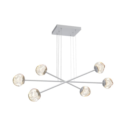Luna Triple Moda Linear LED Chandelier in Classic Silver/Amber (Zircon Crystal).