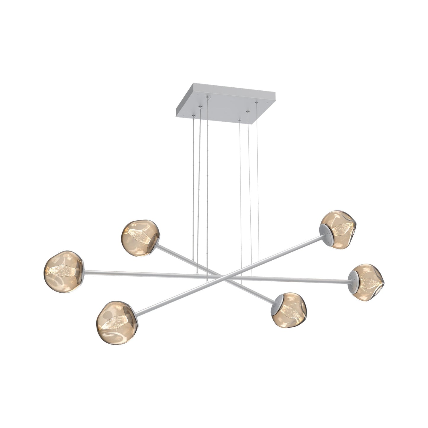 Luna Triple Moda Linear LED Chandelier in Classic Silver/Bronze (Geo Crystal).