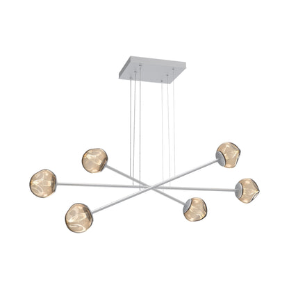 Luna Triple Moda Linear LED Chandelier in Classic Silver/Bronze (Geo Crystal).