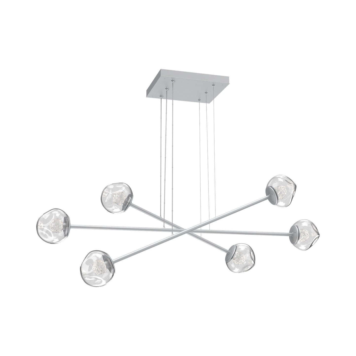 Luna Triple Moda Linear LED Chandelier in Classic Silver/Clear (Floret Crystal).