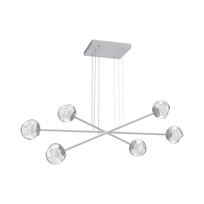Luna Triple Moda Linear LED Chandelier in Classic Silver/Clear (Floret Crystal).