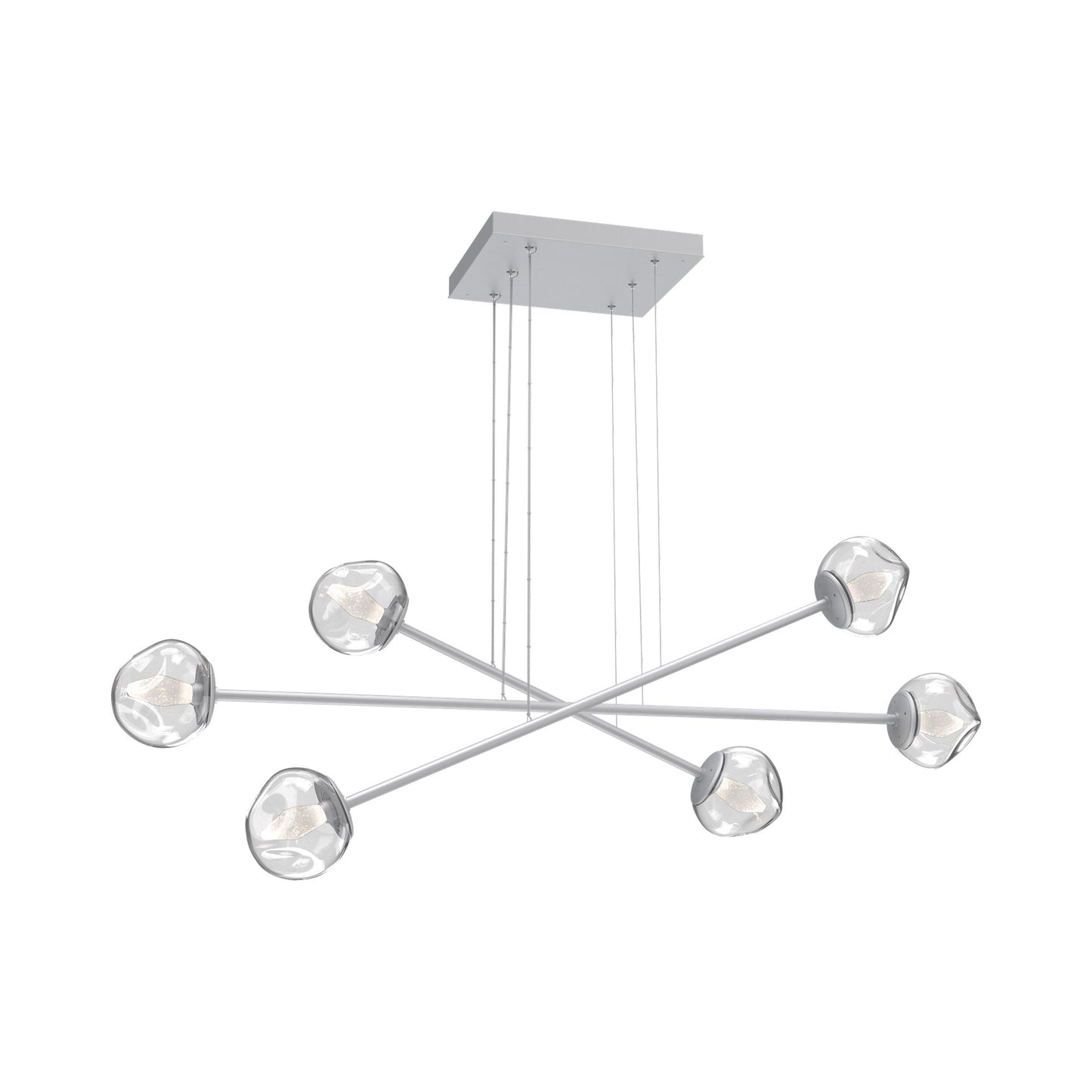 Luna Triple Moda Linear LED Chandelier in Classic Silver/Clear (Geo Crystal).