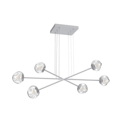 Luna Triple Moda Linear LED Chandelier in Classic Silver/Clear (Geo Crystal).