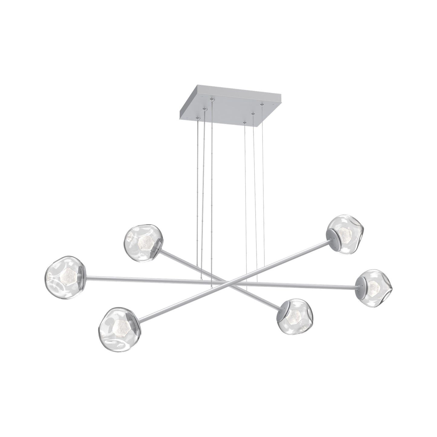Luna Triple Moda Linear LED Chandelier in Classic Silver/Clear (Zircon Crystal).