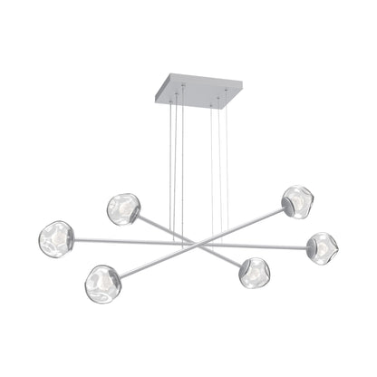 Luna Triple Moda Linear LED Chandelier in Classic Silver/Clear (Zircon Crystal).