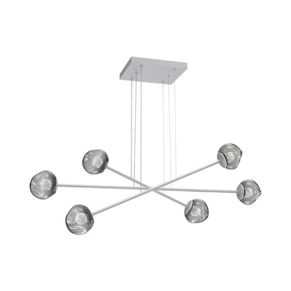 Luna Triple Moda Linear LED Chandelier in Classic Silver/Smoke (Floret Crystal).
