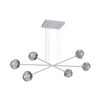 Luna Triple Moda Linear LED Chandelier in Classic Silver/Smoke (Geo Crystal).