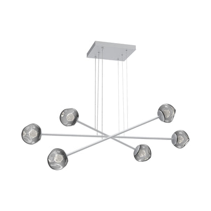 Luna Triple Moda Linear LED Chandelier in Classic Silver/Smoke (Zircon Crystal).