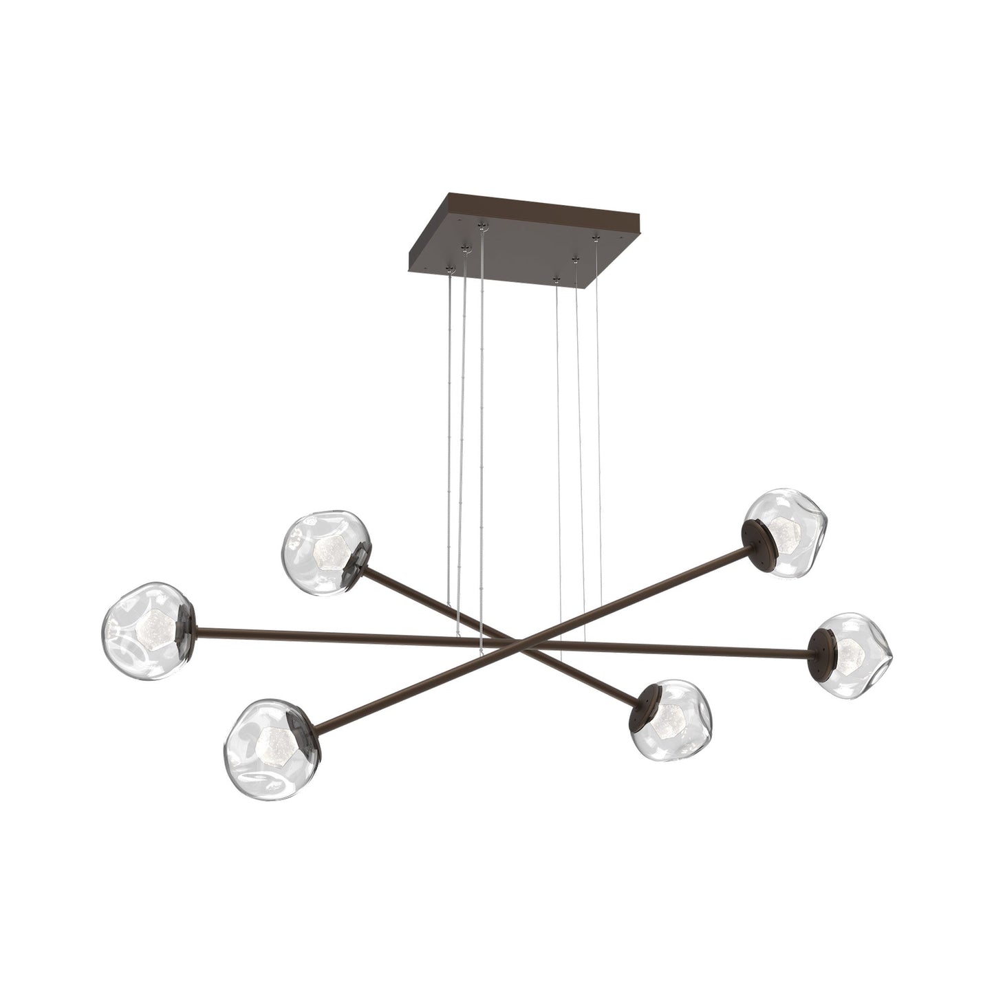 Luna Triple Moda Linear LED Chandelier in Flat Bronze/Clear (Zircon Crystal).