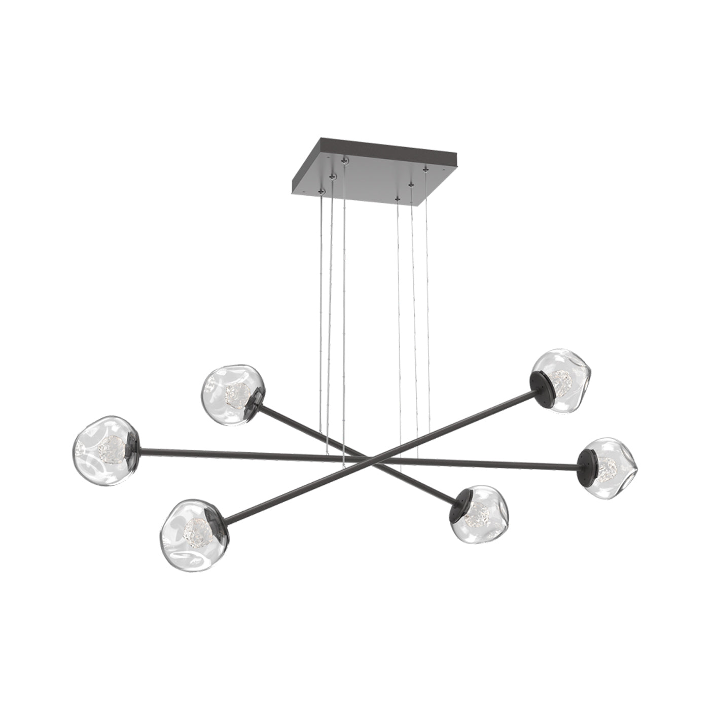Luna Triple Moda Linear LED Chandelier in Graphite/Clear (Floret Crystal).