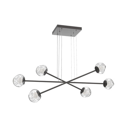 Luna Triple Moda Linear LED Chandelier in Graphite/Clear (Floret Crystal).