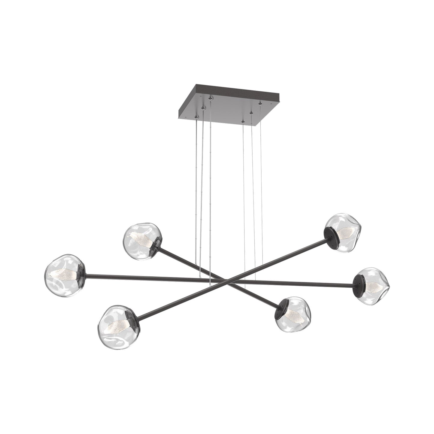 Luna Triple Moda Linear LED Chandelier in Graphite/Clear (Geo Crystal).