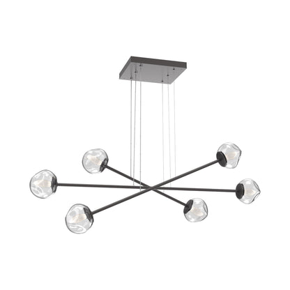 Luna Triple Moda Linear LED Chandelier in Graphite/Clear (Geo Crystal).