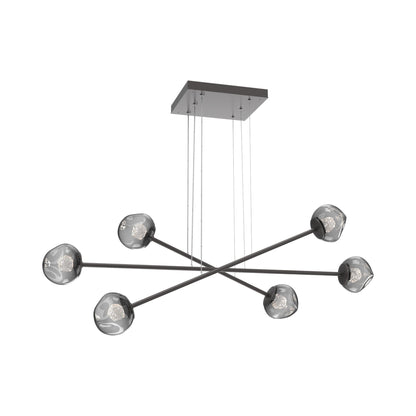 Luna Triple Moda Linear LED Chandelier in Graphite/Smoke (Floret Crystal).